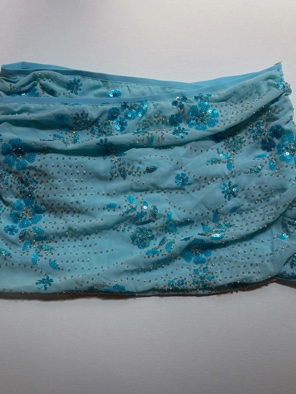 Y2K style miniskirt with glass beads and sequins. Mermaidcore, vacation, mini - Picture 6 of 8